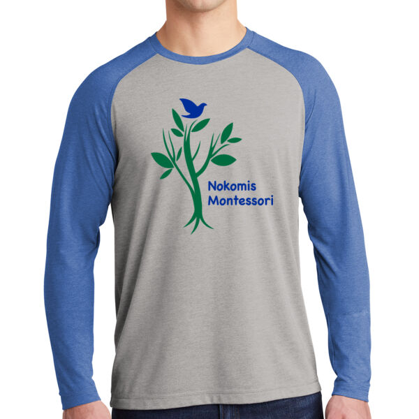 Sport-Tek ® PosiCharge ® Long Sleeve Tri-Blend Wicking Scoop Neck Raglan Tee - Printed Logo Thumbnail