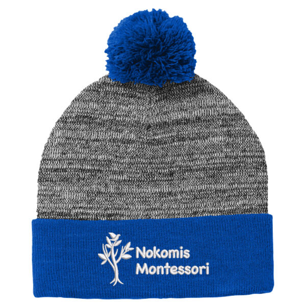 Sport-Tek ® Heather Pom Pom Beanie - Embroidered Logo Thumbnail
